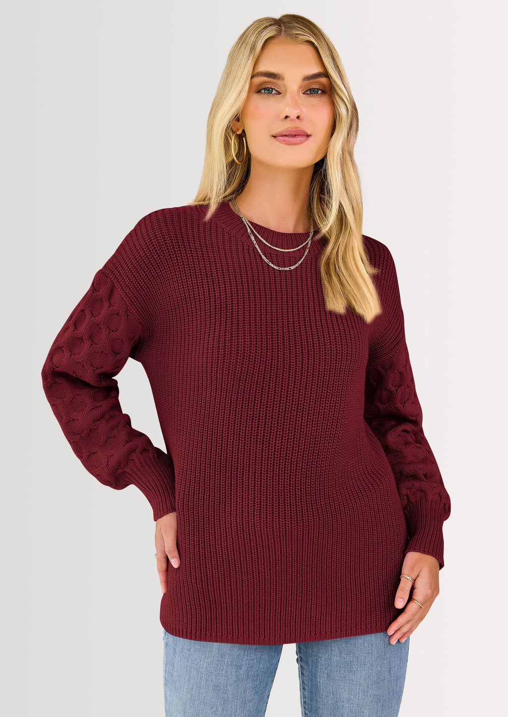 Women's Fall Pullover Sweater Casual Long Sleeve Loose Chunky Knit Tops Blouse Winter Fashion Clothing