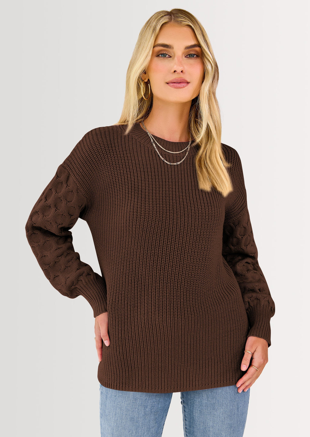 Women's Fall Pullover Sweater Casual Long Sleeve Loose Chunky Knit Tops Blouse Winter Fashion Clothing