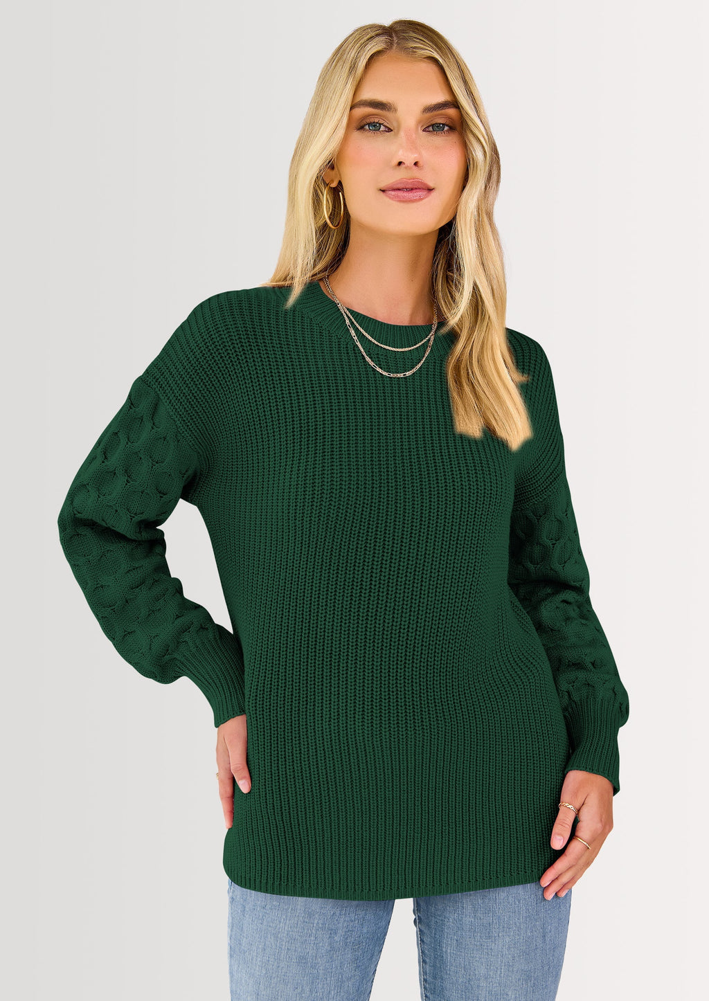 Women's Fall Pullover Sweater Casual Long Sleeve Loose Chunky Knit Tops Blouse Winter Fashion Clothing