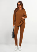 2 Piece Outfits Casual Long Sleeve Tunic Tops Legging Pants Lounge Sets Sweatsuits