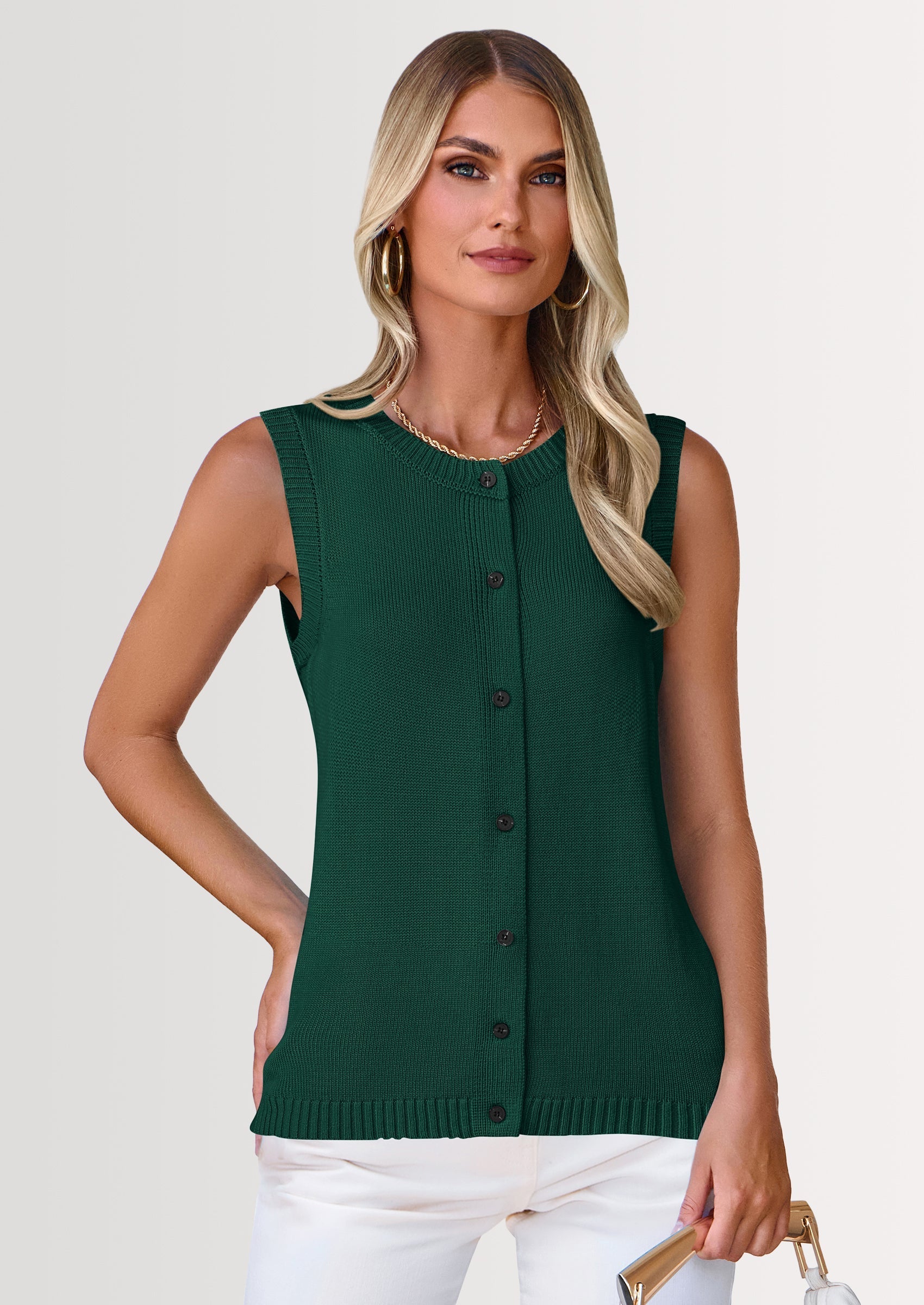 Sweater Vest Women Spring Summer Casual Lightweight Knit Sleeveless Button Down Tank Tops Trendy Clothes