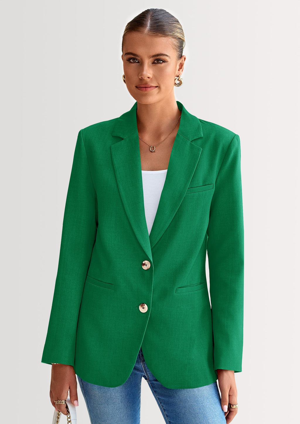 Blazers for Women Business Casual Long Sleeve Lapel Open Front Suit Jacket Work Blazer with Pockets