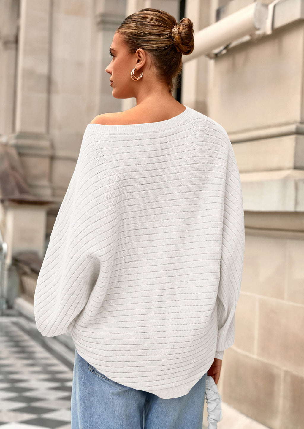 Fall Sweaters for Women Oversized Boat Neck Pullover Long Sleeve Knit Tops Cozy Winter Fashion Clothing