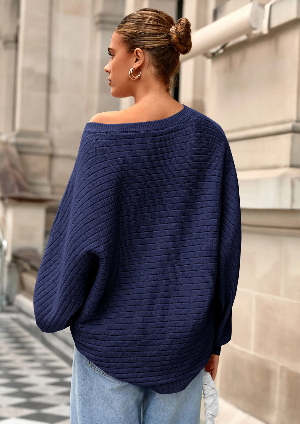 Fall Sweaters for Women Oversized Boat Neck Pullover Long Sleeve Knit Tops Cozy Winter Fashion Clothing