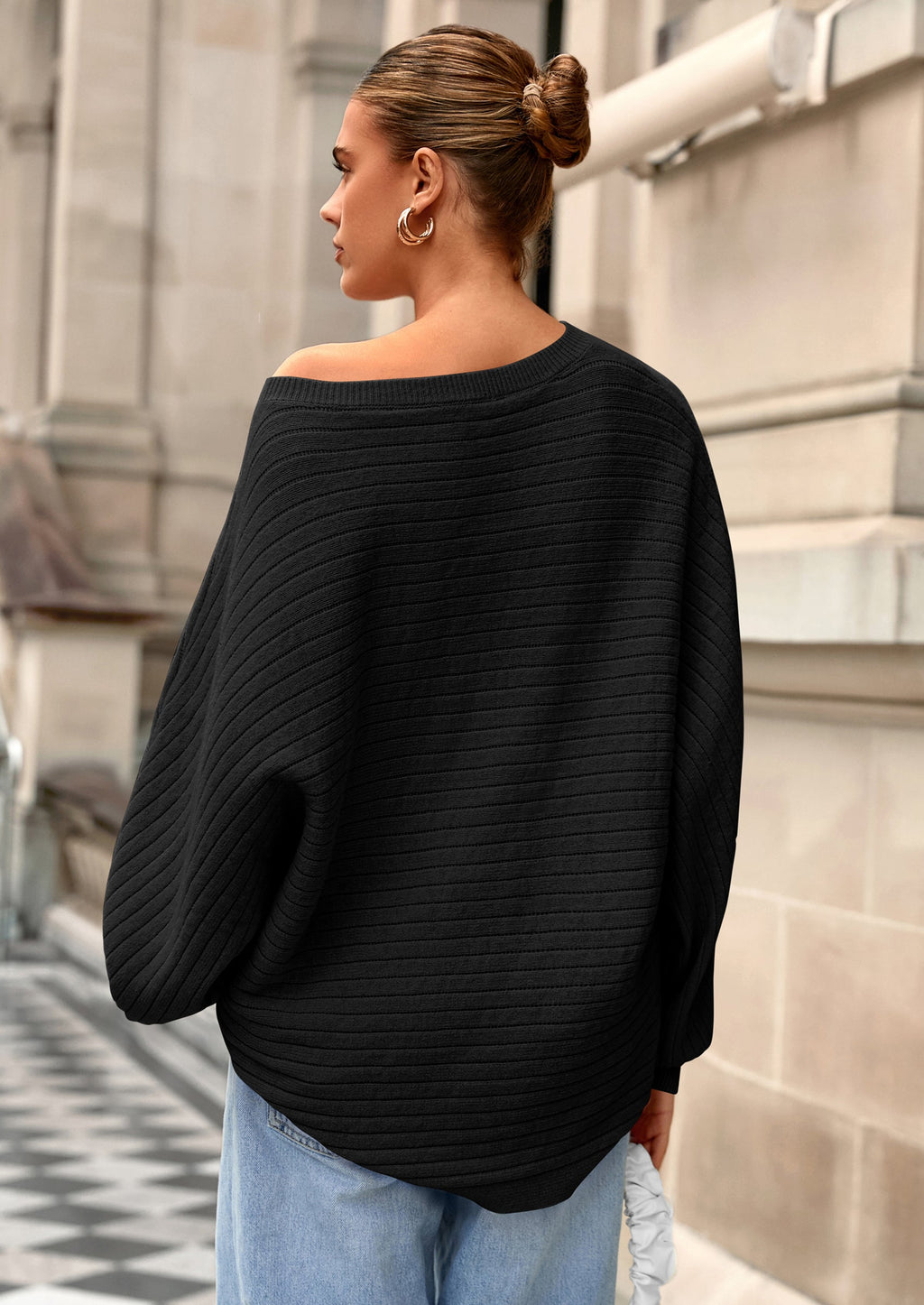 Fall Sweaters for Women Oversized Boat Neck Pullover Long Sleeve Knit Tops Cozy Winter Fashion Clothing