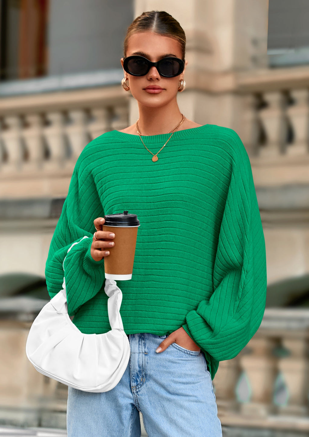 Fall Sweaters for Women Oversized Boat Neck Pullover Long Sleeve Knit Tops Cozy Winter Fashion Clothing