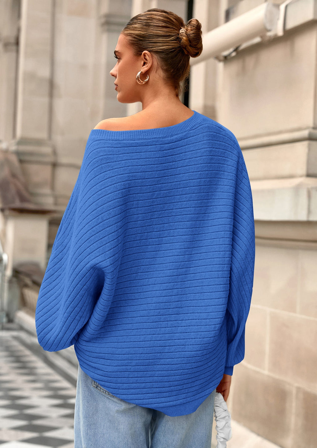 Fall Sweaters for Women Oversized Boat Neck Pullover Long Sleeve Knit Tops Cozy Winter Fashion Clothing