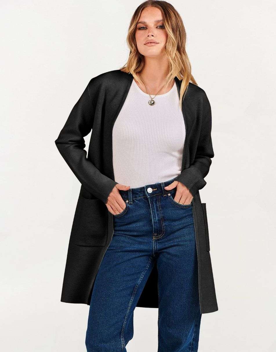 Cardigan Sweater for Women Casual 2025 Fall Winter Fashion Coat Long Sleeve Open Front Knit Coatigan Clothes