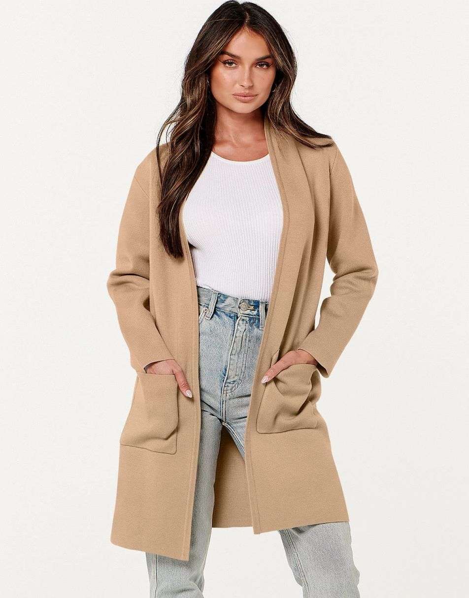 Cardigan Sweater for Women Casual 2025 Fall Winter Fashion Coat Long Sleeve Open Front Knit Coatigan Clothes