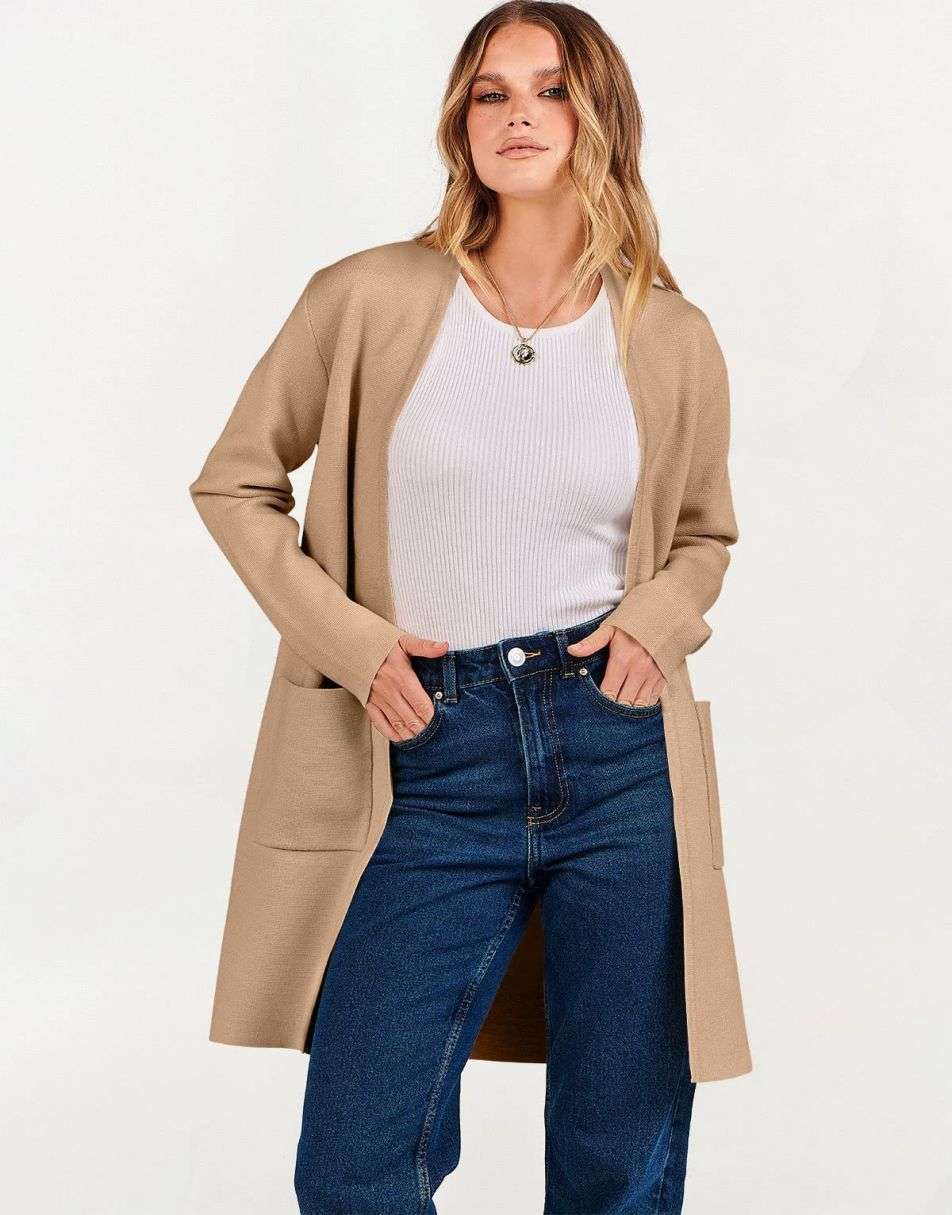 Cardigan Sweater for Women Casual 2025 Fall Winter Fashion Coat Long Sleeve Open Front Knit Coatigan Clothes