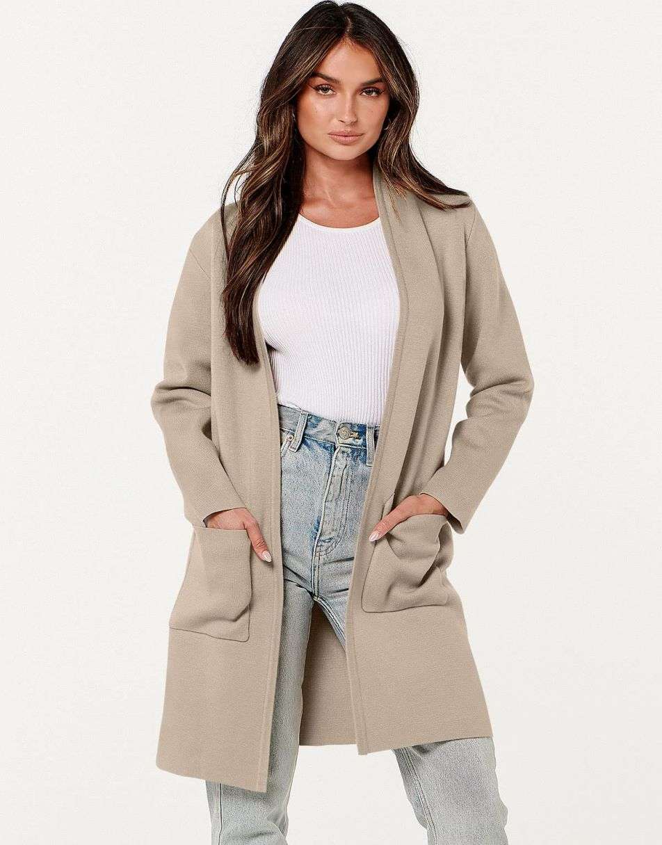 Cardigan Sweater for Women Casual 2025 Fall Winter Fashion Coat Long Sleeve Open Front Knit Coatigan Clothes