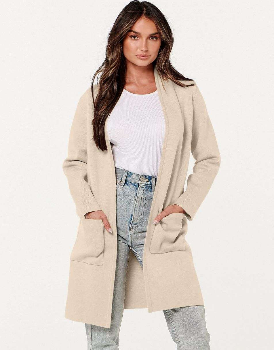 Cardigan Sweater for Women Casual 2025 Fall Winter Fashion Coat Long Sleeve Open Front Knit Coatigan Clothes