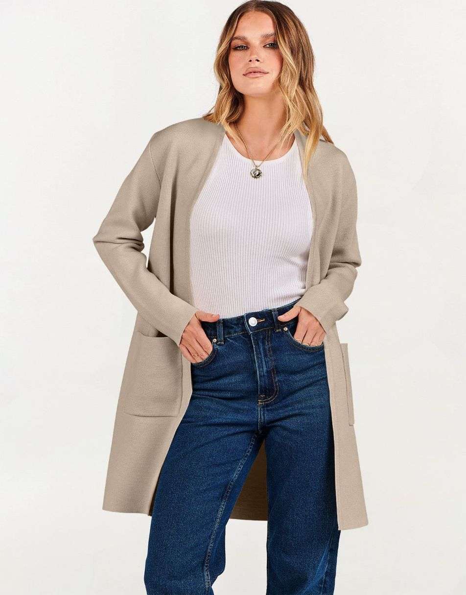 Cardigan Sweater for Women Casual 2025 Fall Winter Fashion Coat Long Sleeve Open Front Knit Coatigan Clothes