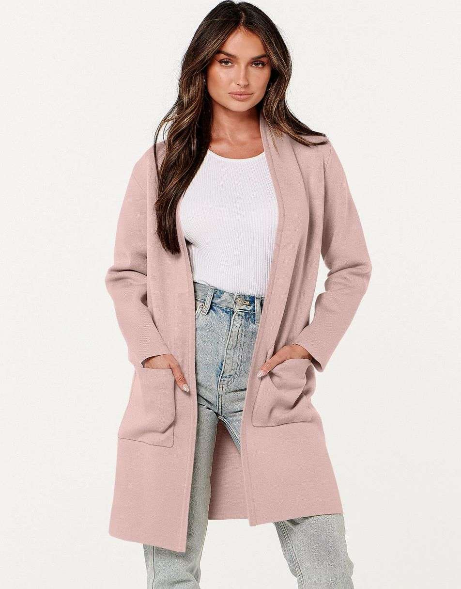 Cardigan Sweater for Women Casual 2025 Fall Winter Fashion Coat Long Sleeve Open Front Knit Coatigan Clothes