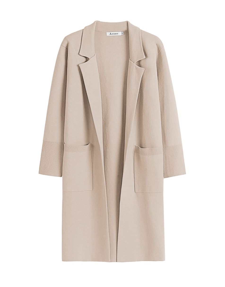 Cardigan for Women Oversized Open Front Sweater Coat Long Sleeve Lapel Blazer Jacket Fall Outwear Coatigan