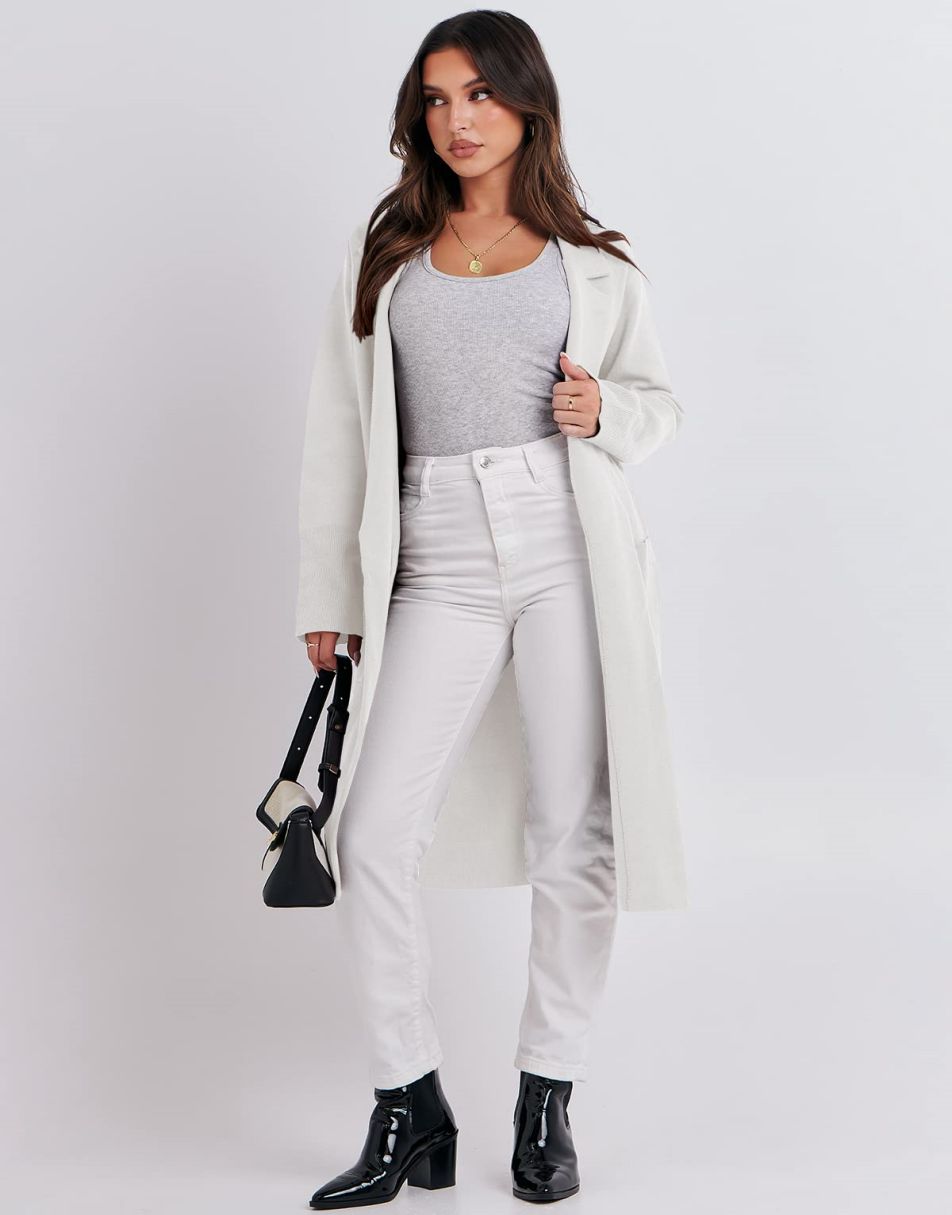 Cardigan for Women Oversized Open Front Sweater Coat Long Sleeve Lapel Blazer Jacket Fall Outwear Coatigan