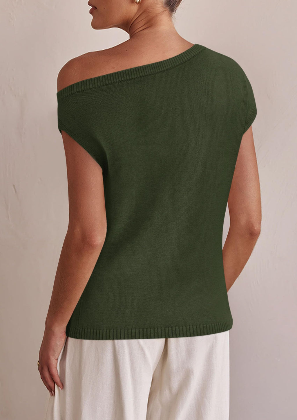 Womens Off The Shoulder Tops Summer Casual Short Sleeve Tunic T Shirts Lightweight Knit Sweaters