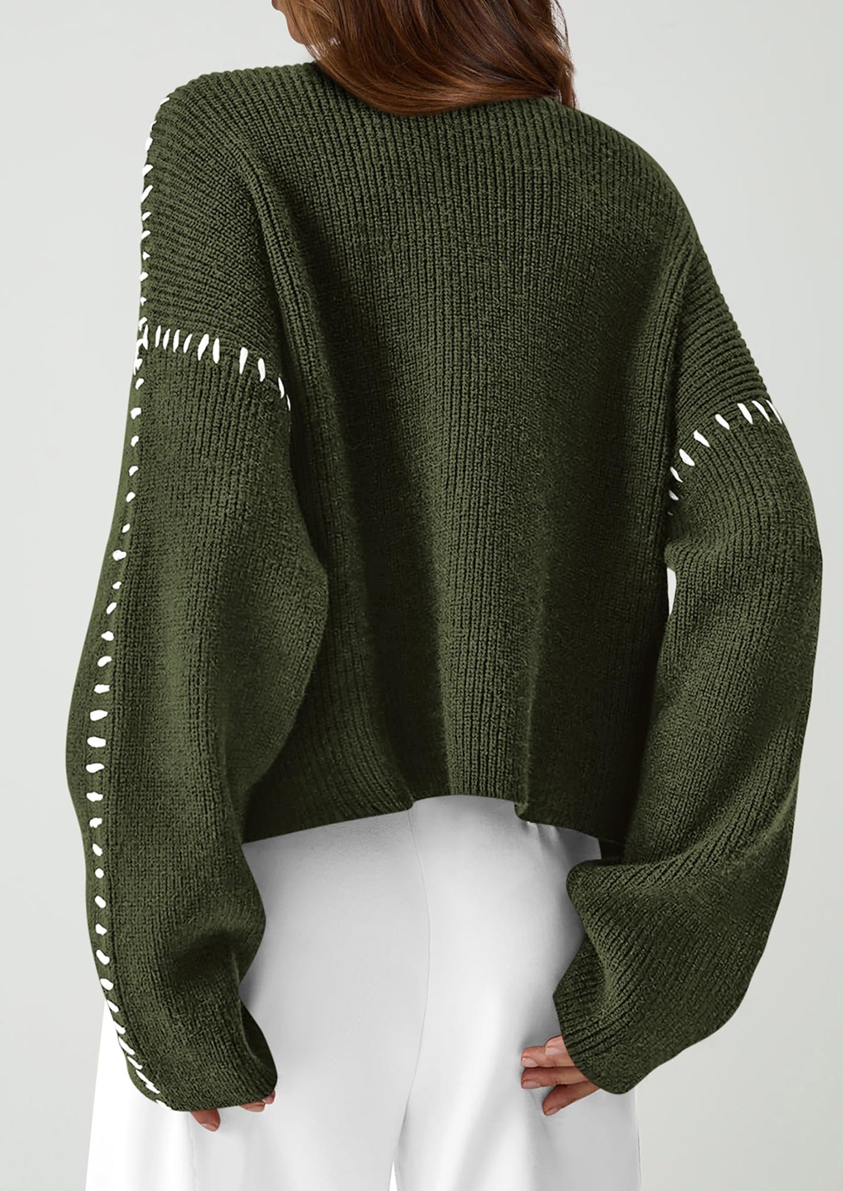 Women's Chunky Knit Sweaters Fall Long Sleeve Mock Neck Oversized Pullover Tops Winter Fashion Clothes