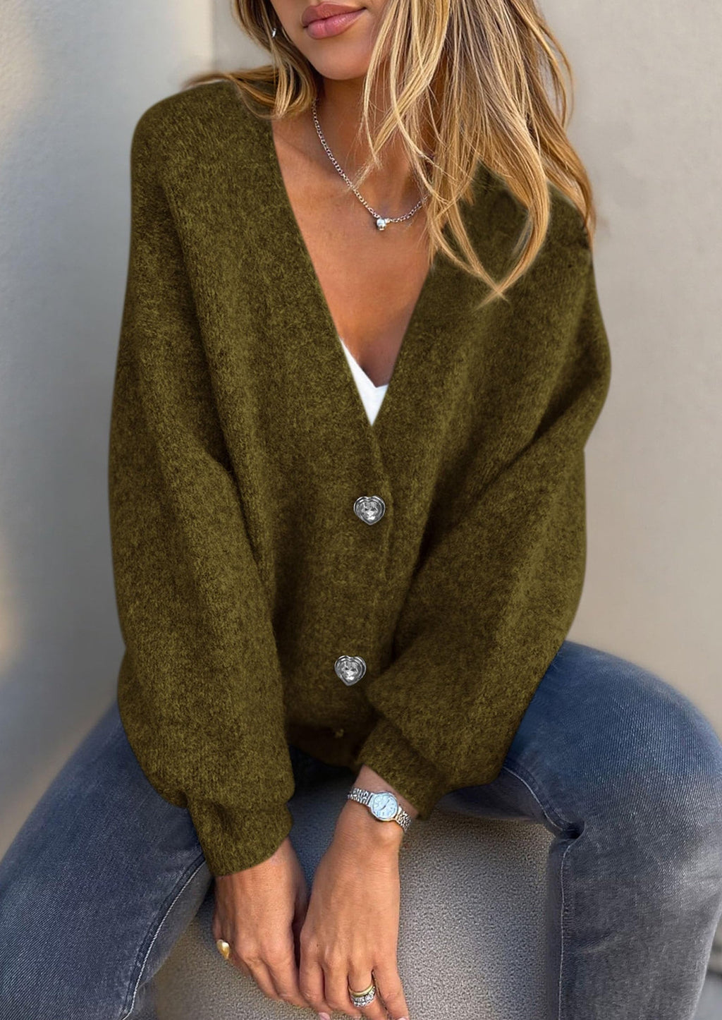 Cardigan Sweaters for Women Trendy Fall Long Sleeve Button Down Oversized Chunky Knit Sweater Outerwear