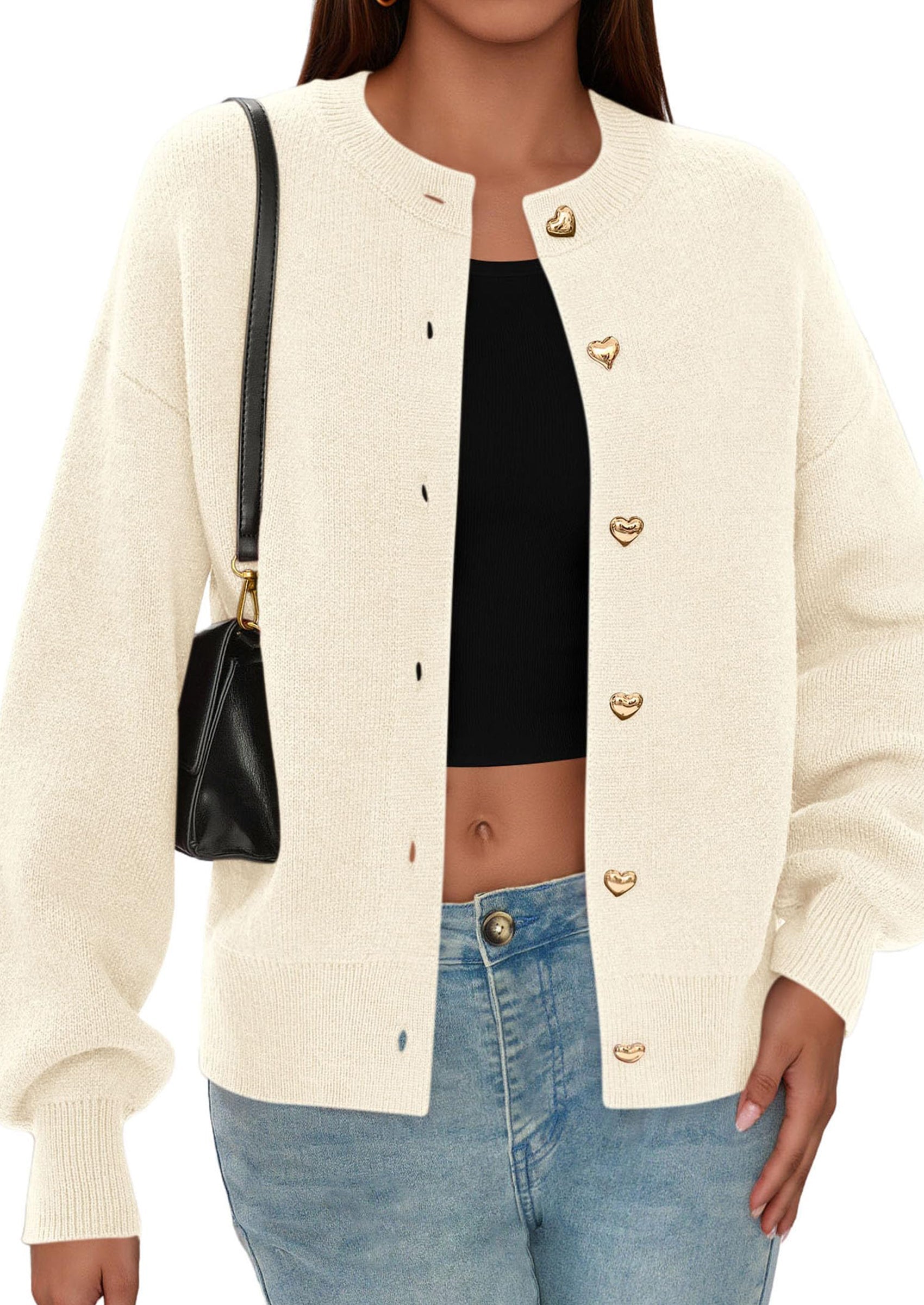 Cardigan Sweaters for Women Trendy Long Sleeve Open Front Button Down Jacket Fall Clothes Winter Coats