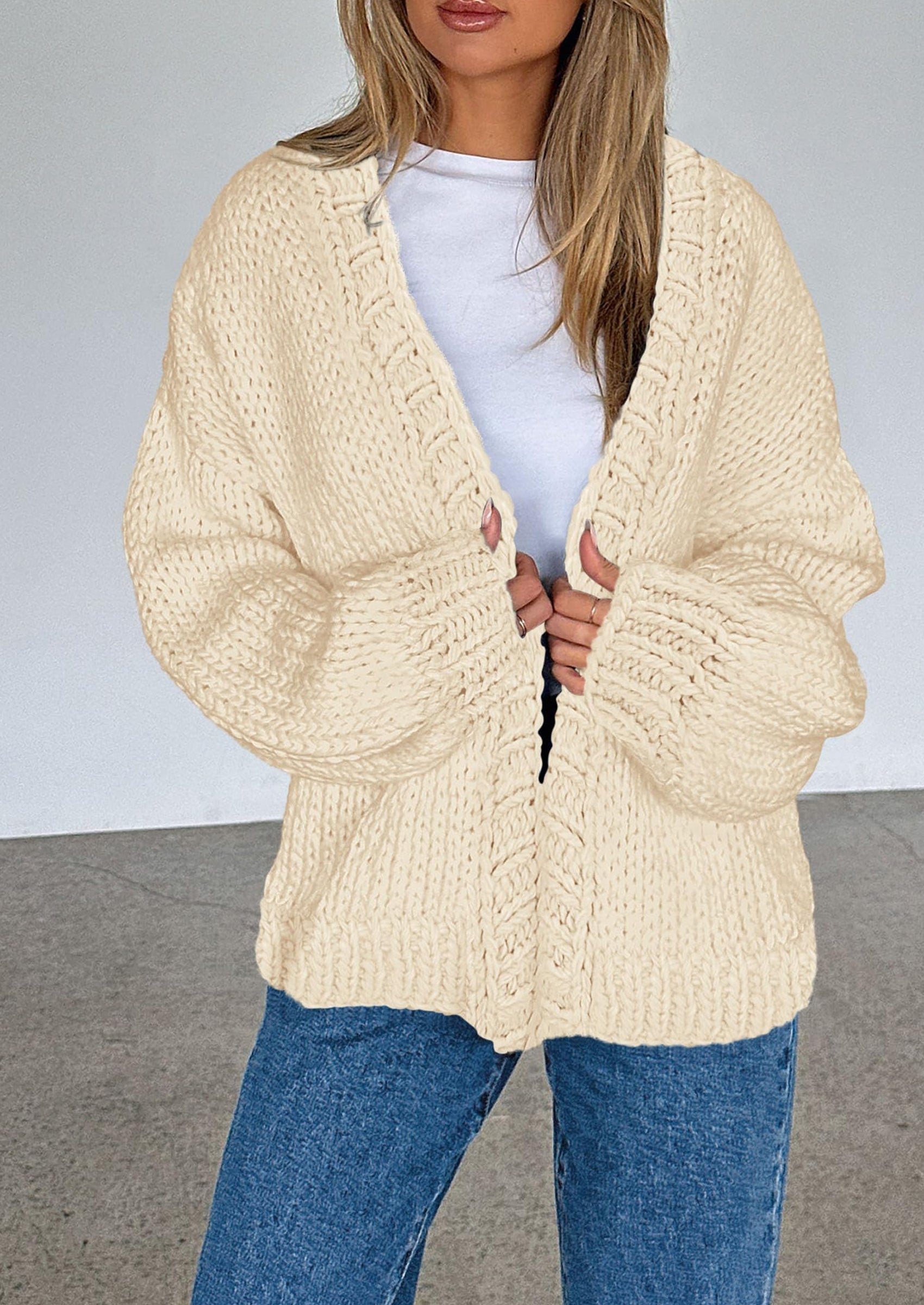 Cardigan Sweaters for Women Trendy Fall Fashion Long Sleeve Chunky Knit Cardigans Winter Clothing Outfits