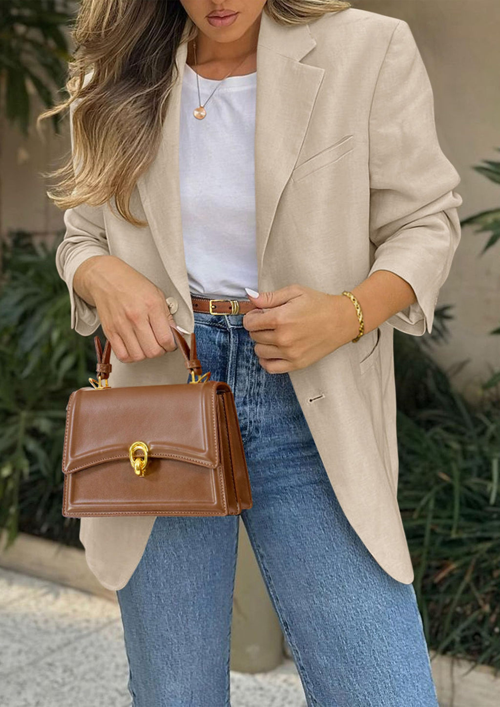 Blazers for Women Business Casual Long Sleeve Lapel Open Front Suit Jacket Work Blazer with Pockets