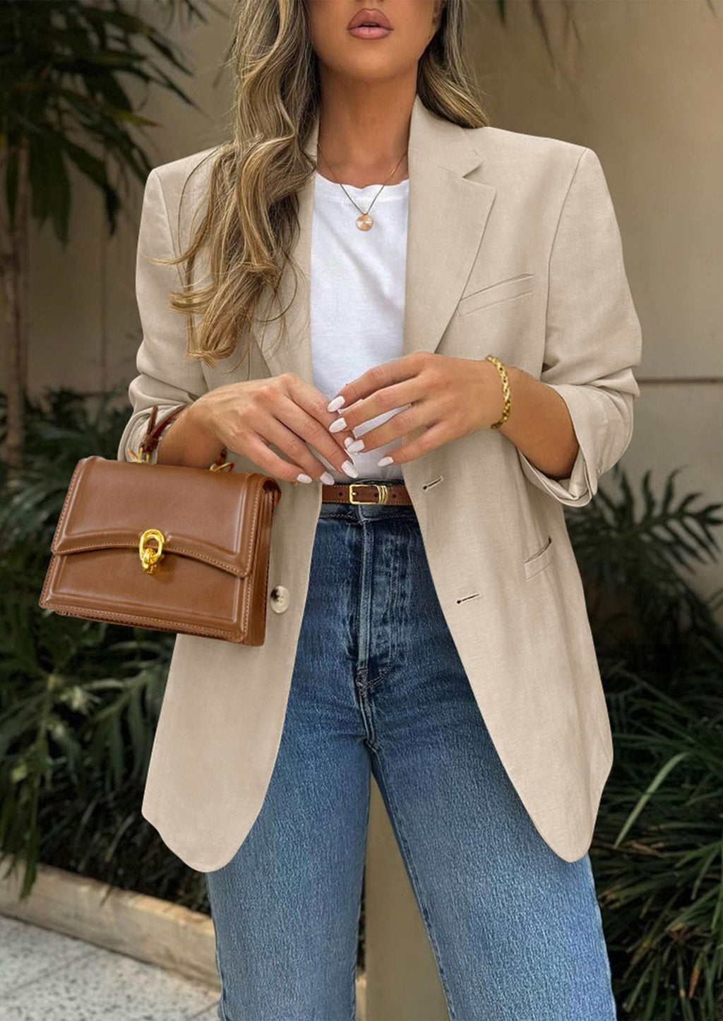 Blazers for Women Business Casual Long Sleeve Lapel Open Front Suit Jacket Work Blazer with Pockets