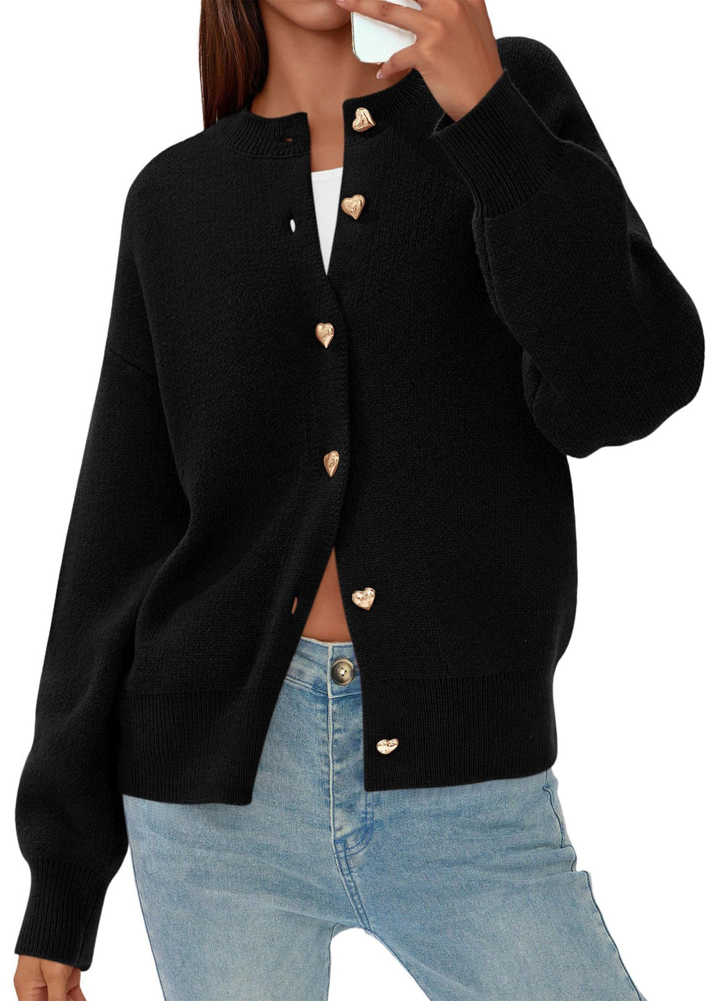 Cardigan Sweaters for Women Trendy Long Sleeve Open Front Button Down Jacket Fall Clothes Winter Coats