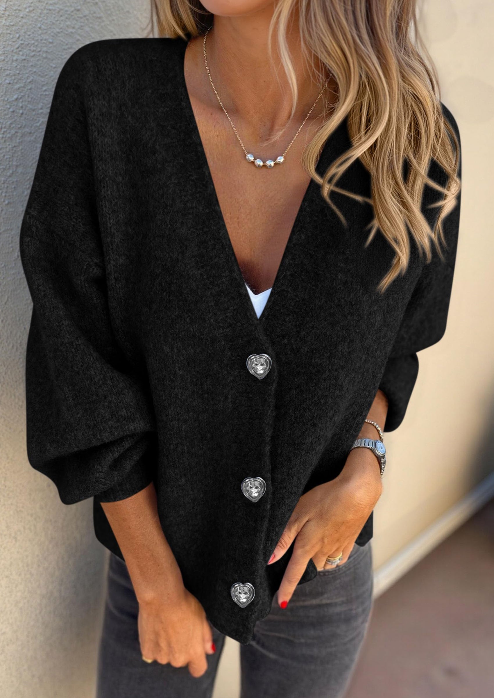 Cardigan Sweaters for Women Trendy Fall Long Sleeve Button Down Oversized Chunky Knit Sweater Outerwear
