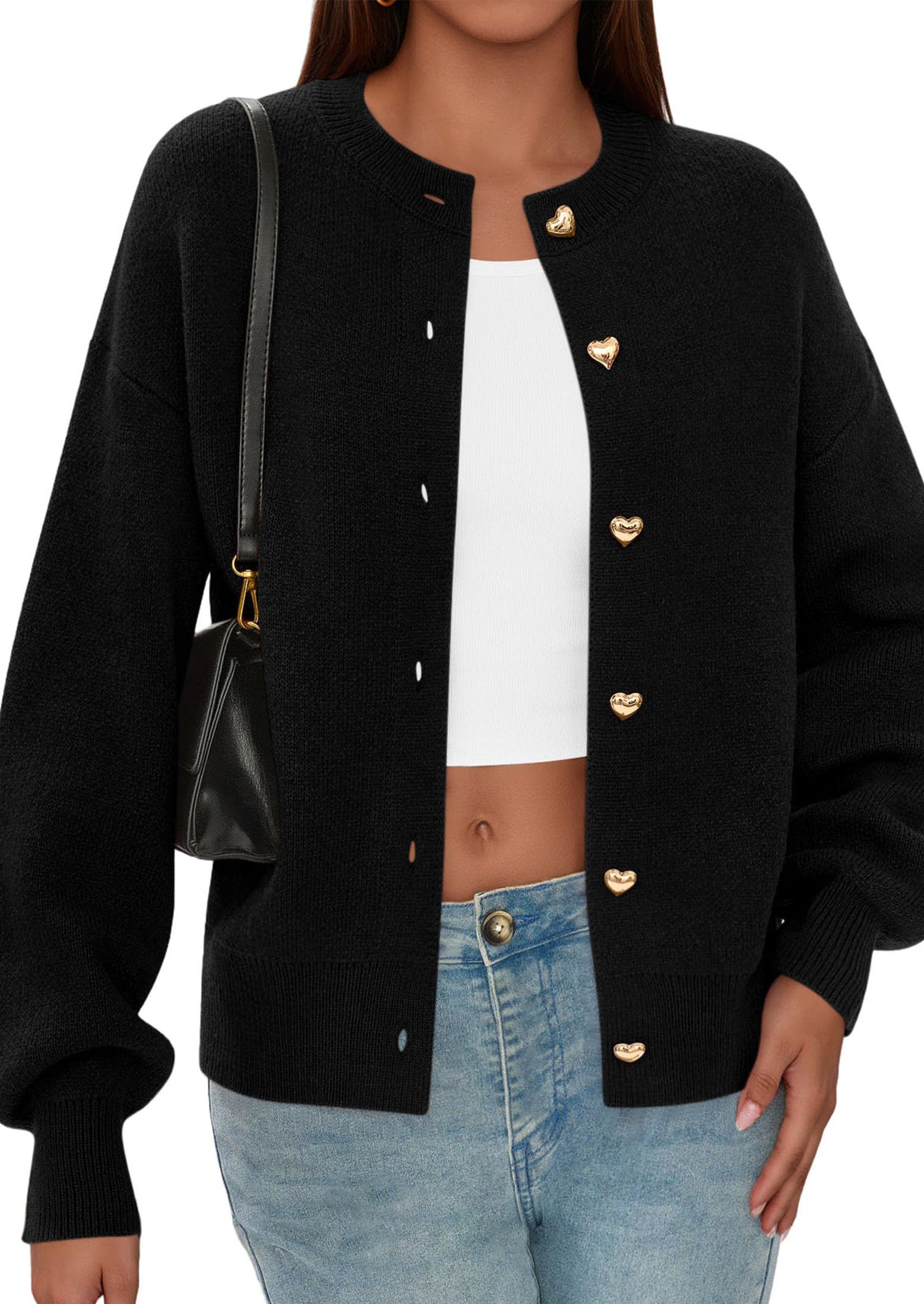 Cardigan Sweaters for Women Trendy Long Sleeve Open Front Button Down Jacket Fall Clothes Winter Coats