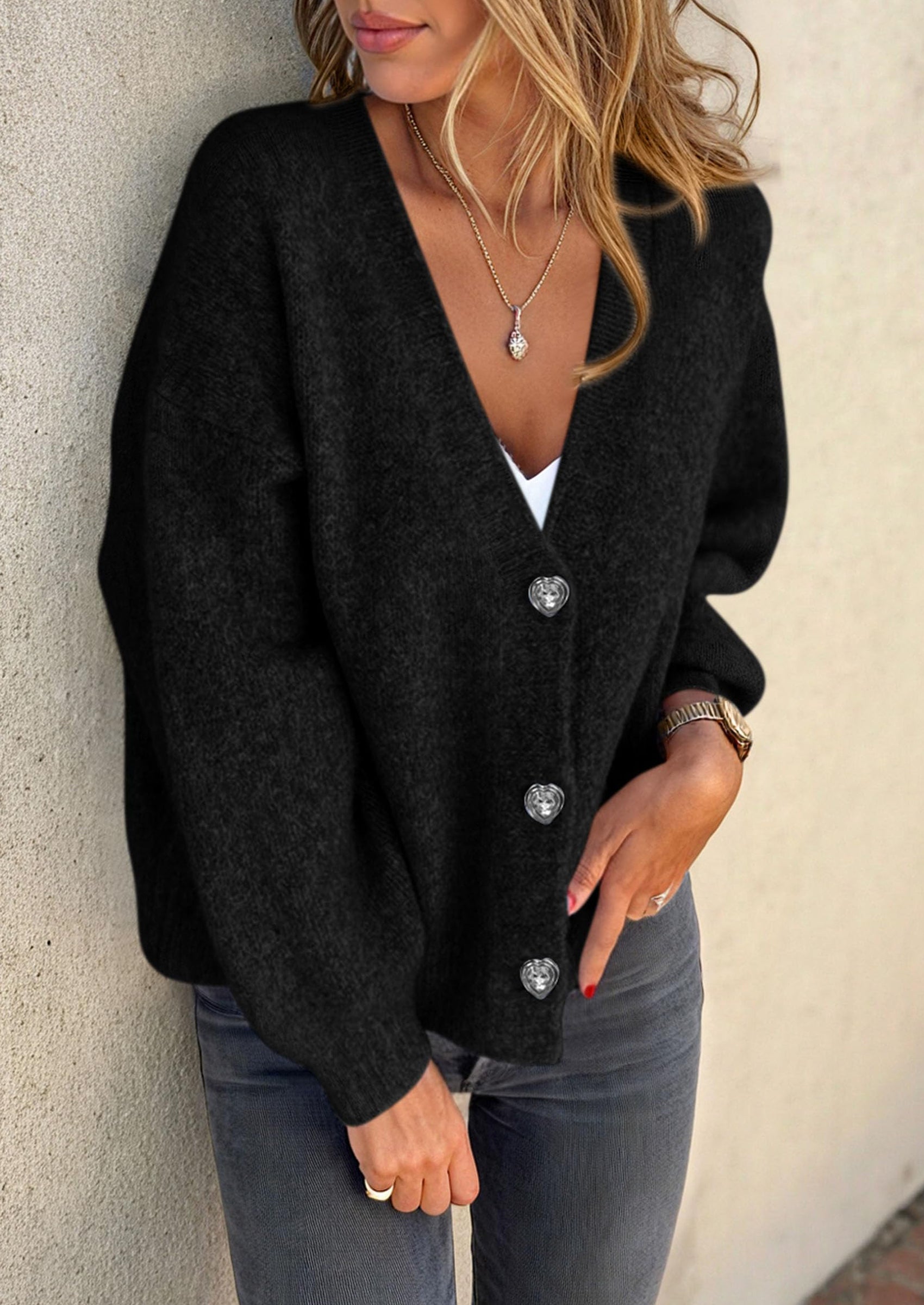 Cardigan Sweaters for Women Trendy Fall Long Sleeve Button Down Oversized Chunky Knit Sweater Outerwear