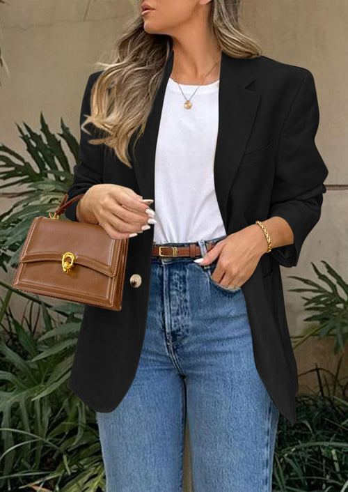 Blazers for Women Business Casual Long Sleeve Lapel Open Front Suit Jacket Work Blazer with Pockets