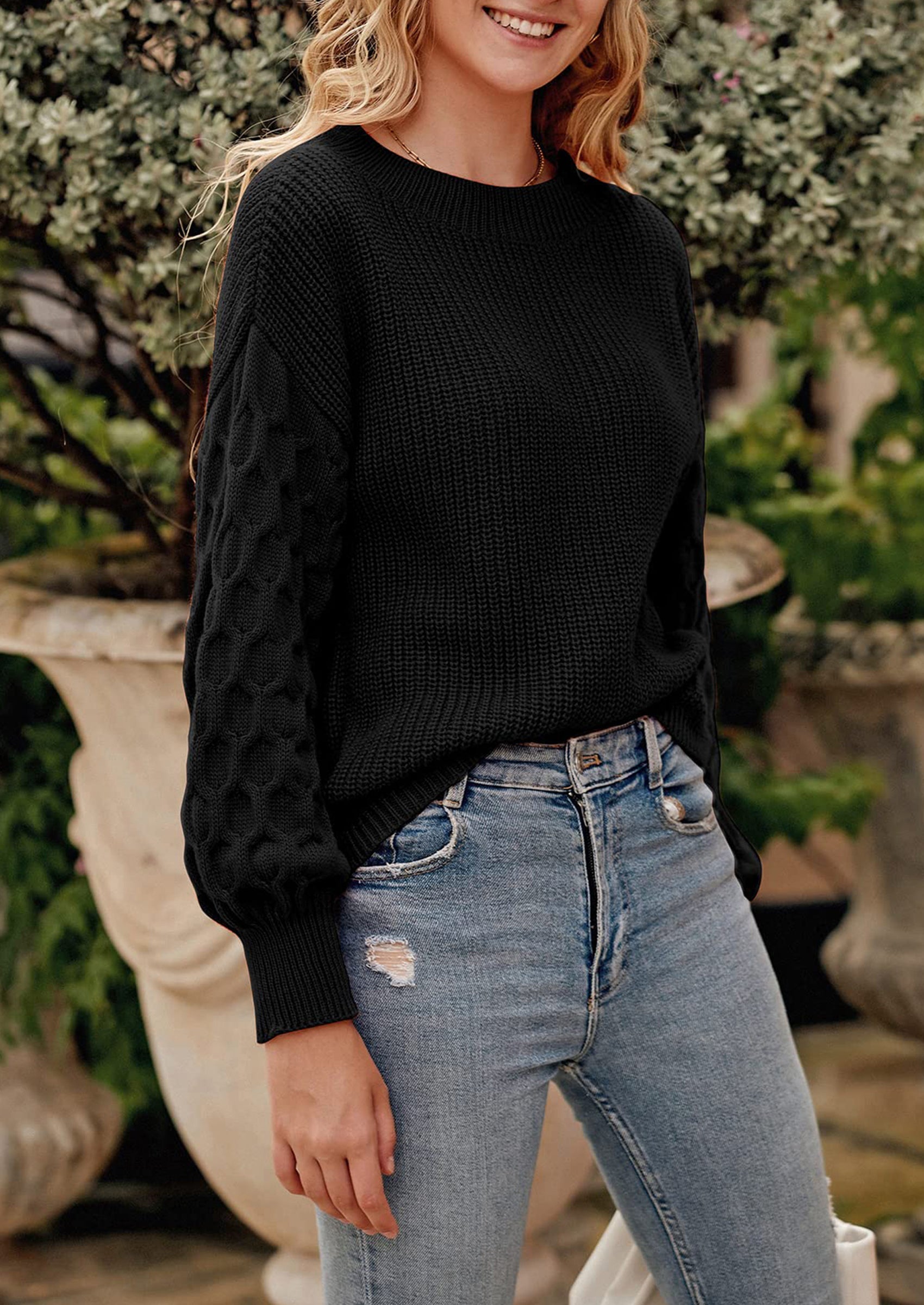 Women's Fall Pullover Sweater Casual Long Sleeve Loose Chunky Knit Tops Blouse Winter Fashion Clothing