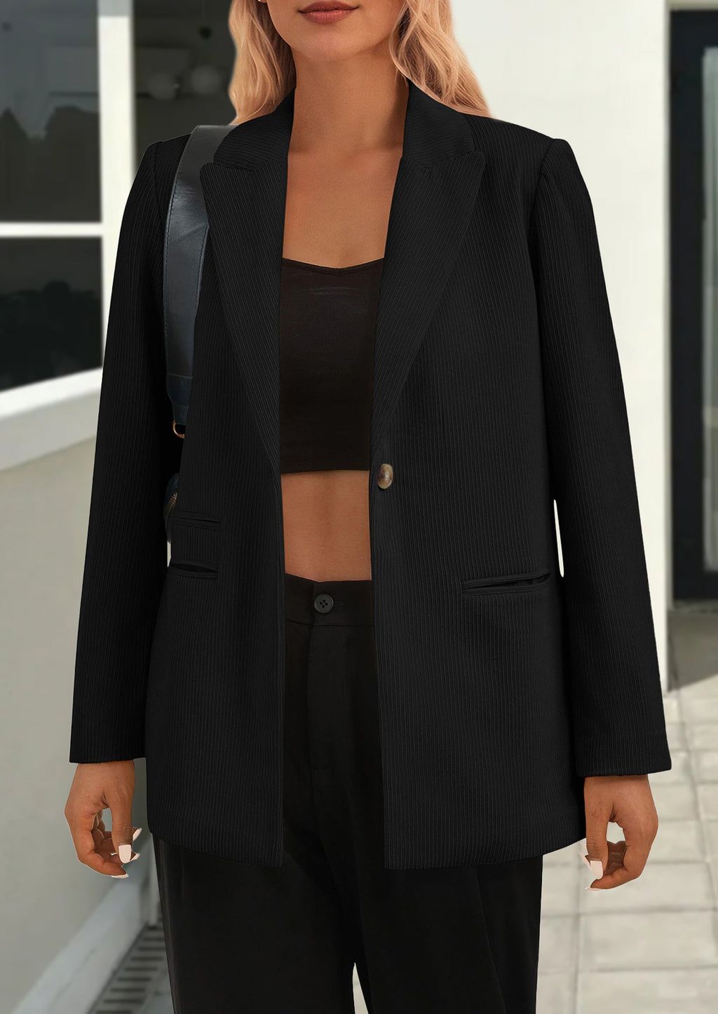 Women's Winter Corduroy Blazers Jackets Dressy Casual Ribbed Long Sleeve Lapel Fashion Work Business Outerwear