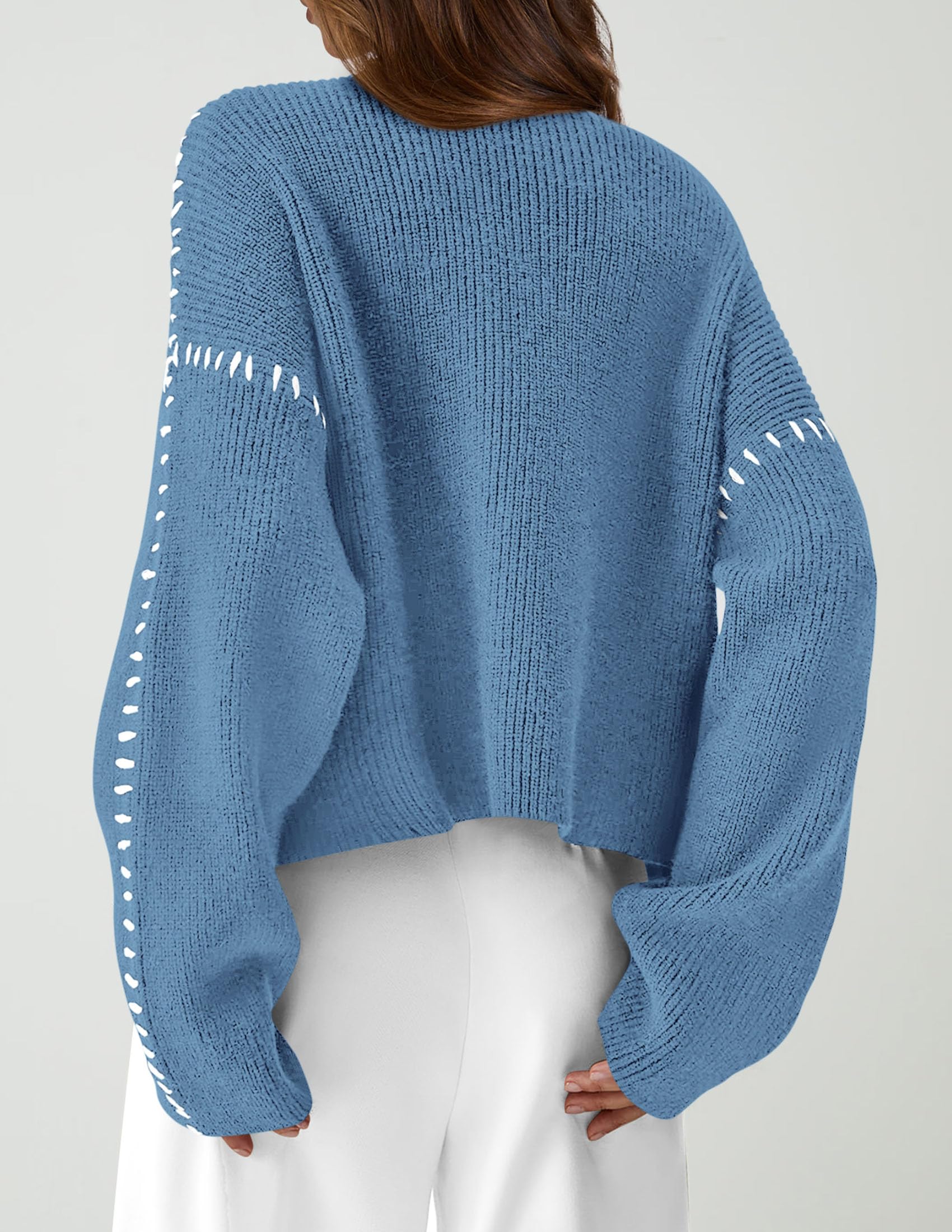 Women's Chunky Knit Sweaters Fall Long Sleeve Mock Neck Oversized Pullover Tops Winter Fashion Clothes