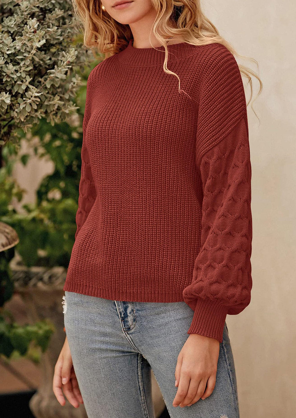 Women's Fall Pullover Sweater Casual Long Sleeve Loose Chunky Knit Tops Blouse Winter Fashion Clothing