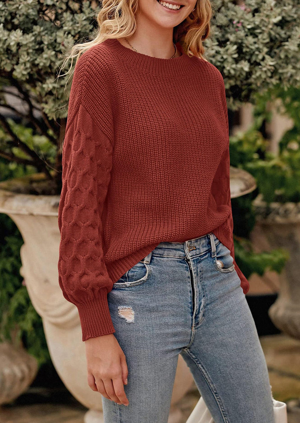 Women's Fall Pullover Sweater Casual Long Sleeve Loose Chunky Knit Tops Blouse Winter Fashion Clothing