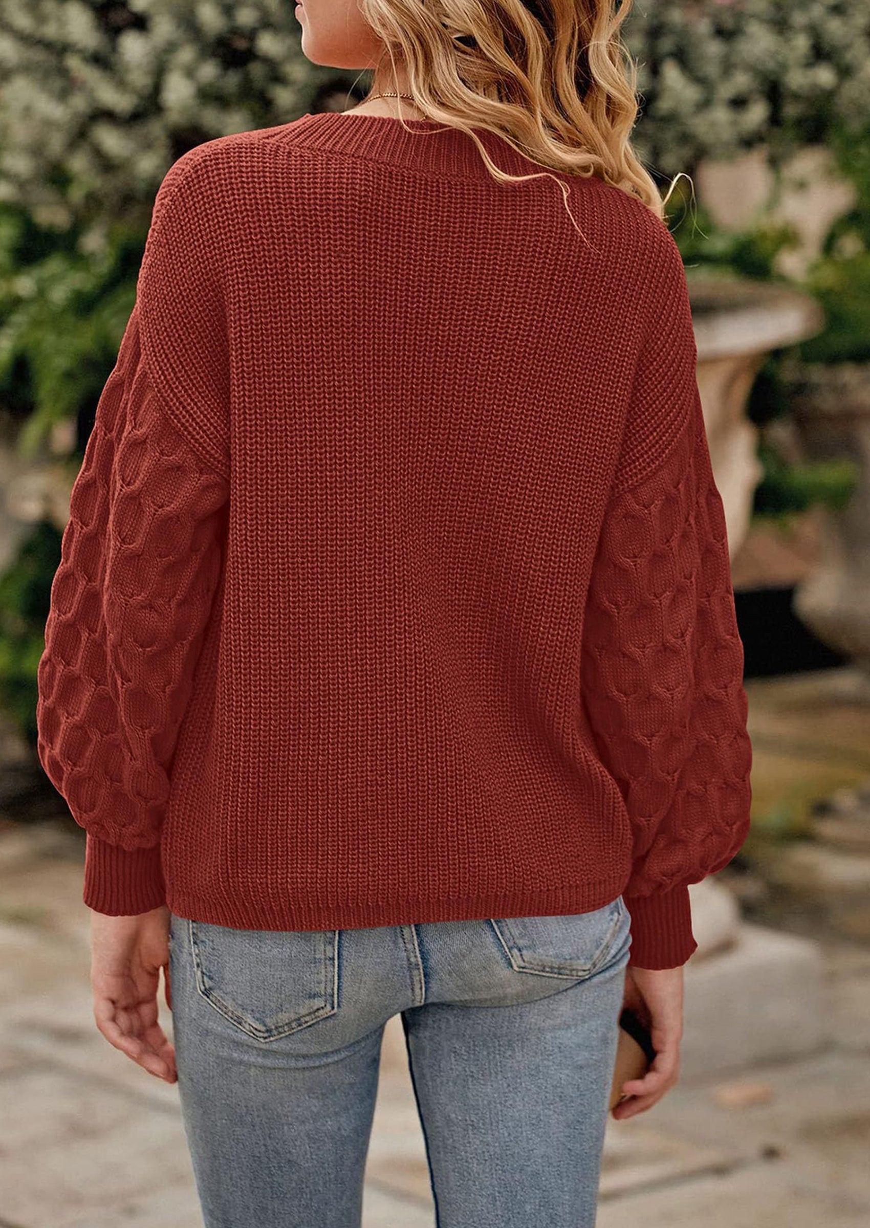 Women's Fall Pullover Sweater Casual Long Sleeve Loose Chunky Knit Tops Blouse Winter Fashion Clothing