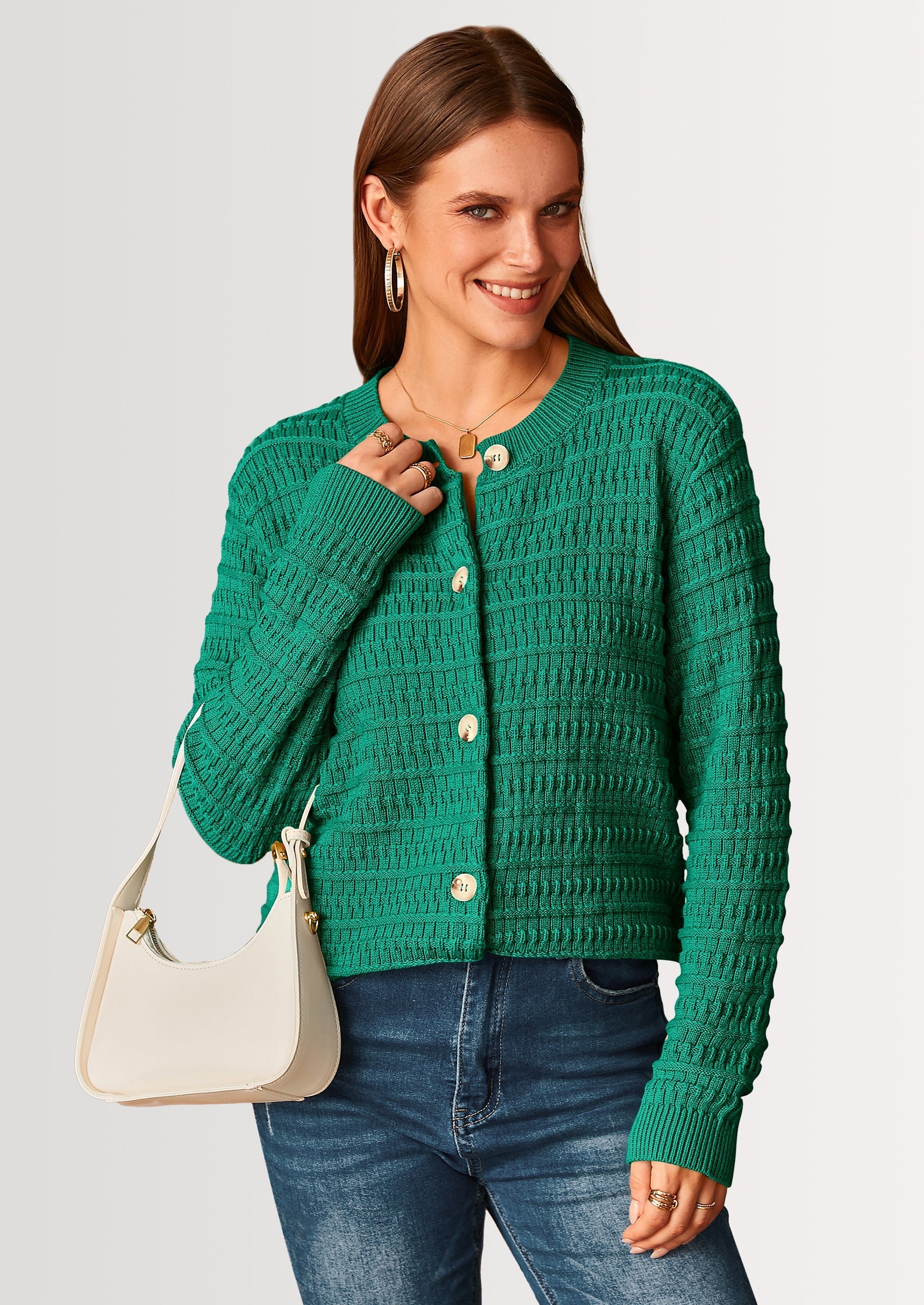 Women's Knit Cardigan Sweaters Casual Long Sleeve Open Front Button Down Trendy Jackets Outerwear