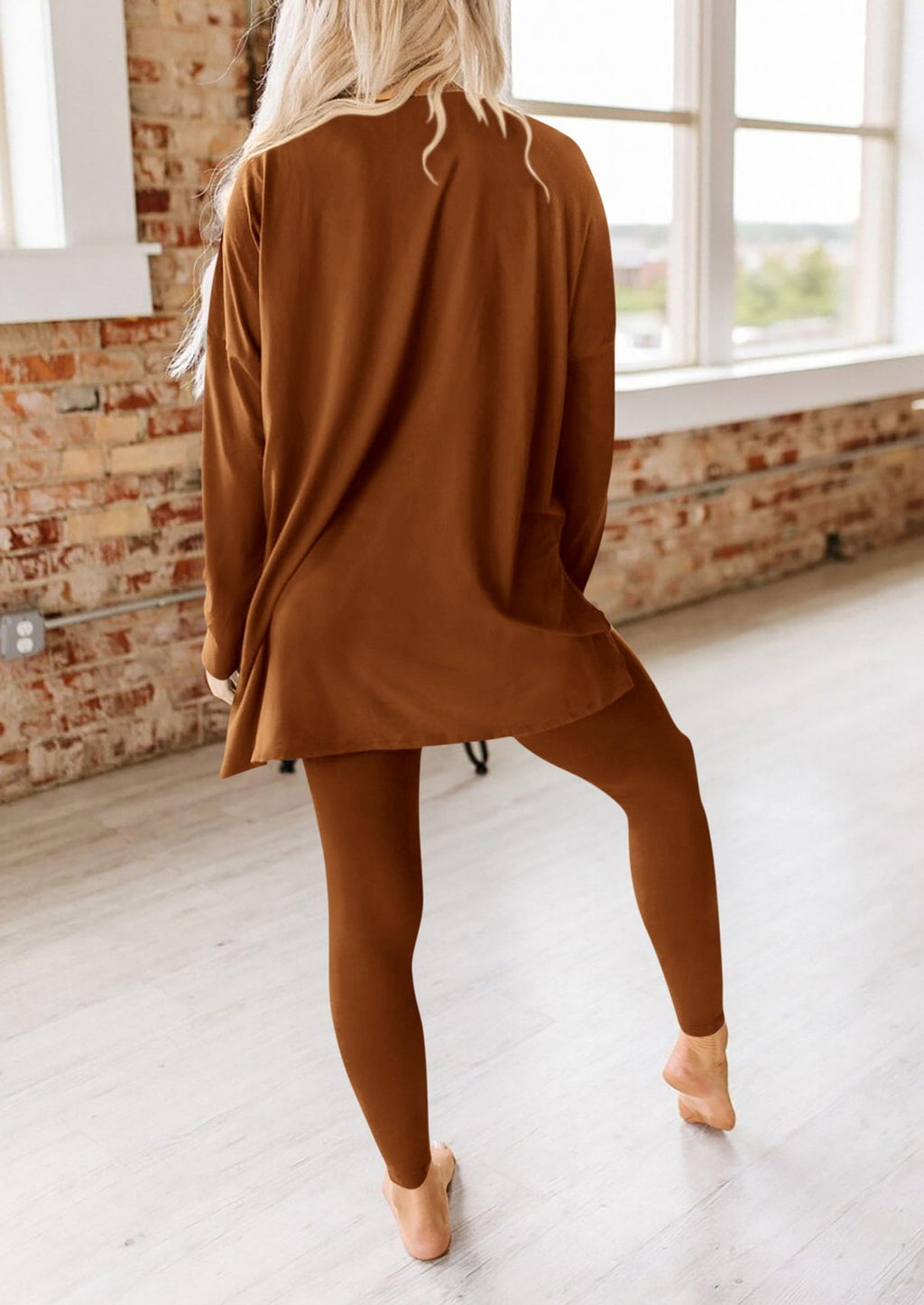 2 Piece Outfits Casual Long Sleeve Tunic Tops Legging Pants Lounge Sets Sweatsuits