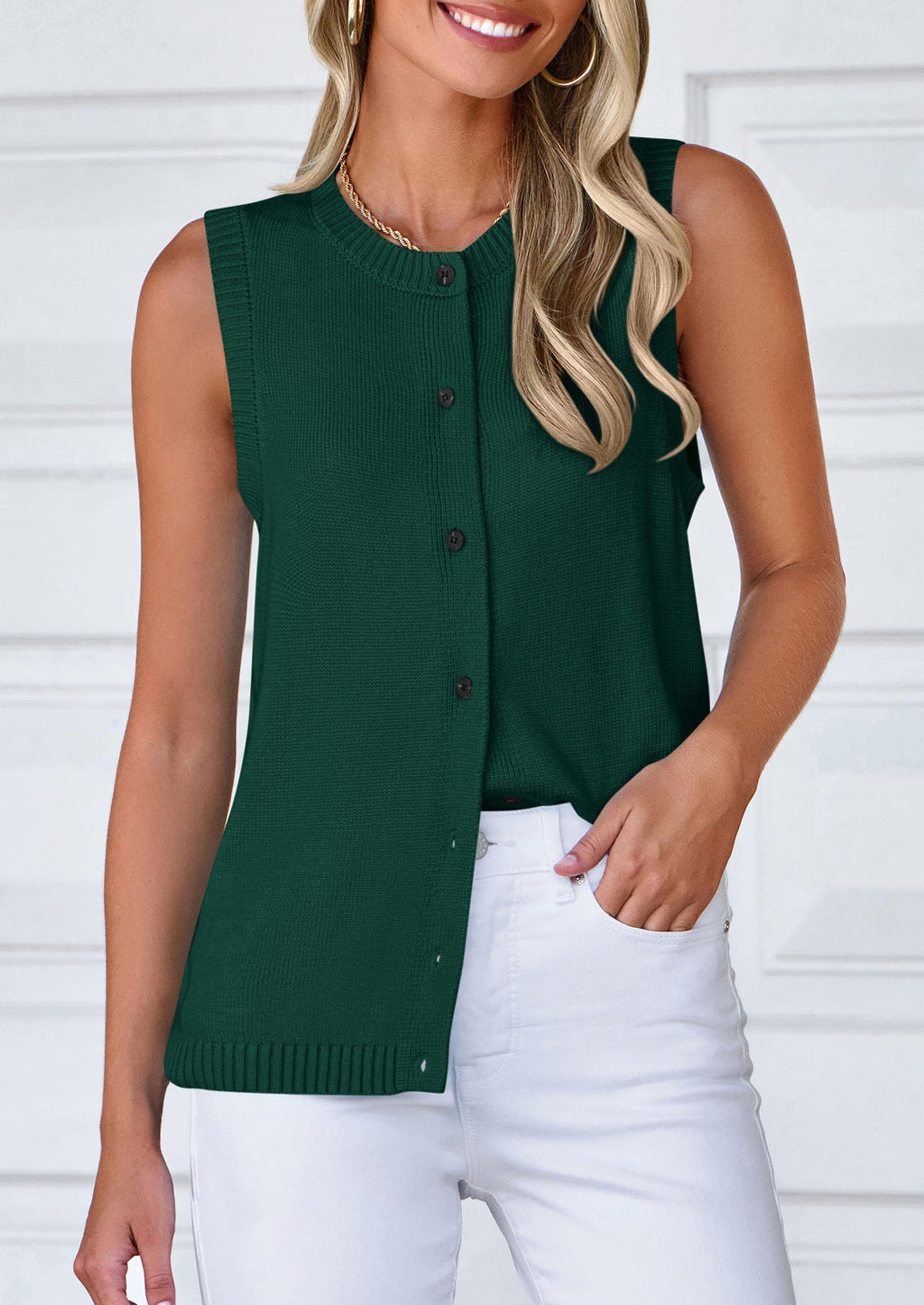 Sweater Vest Women Spring Summer Casual Lightweight Knit Sleeveless Button Down Tank Tops Trendy Clothes