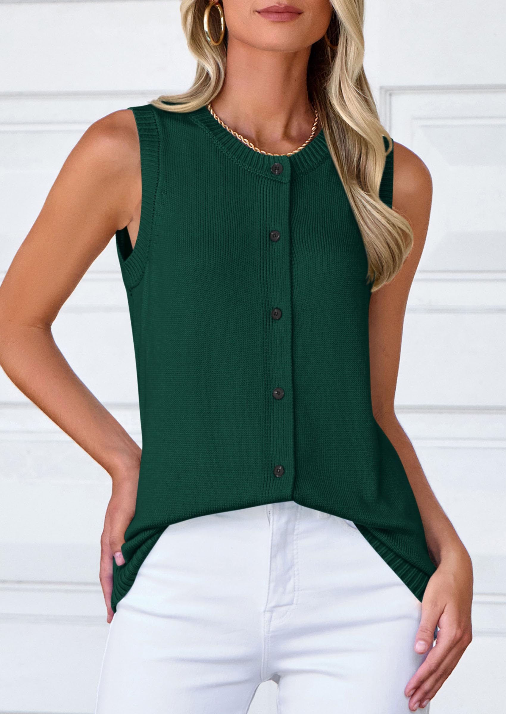 Sweater Vest Women Spring Summer Casual Lightweight Knit Sleeveless Button Down Tank Tops Trendy Clothes