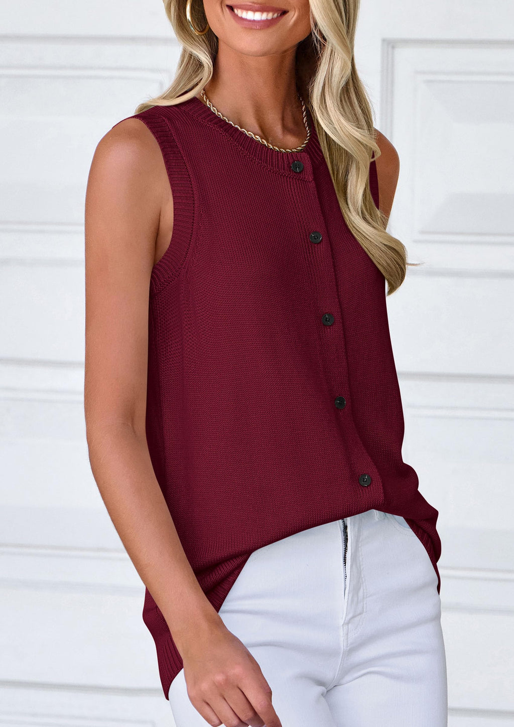 Sweater Vest Women Spring Summer Casual Lightweight Knit Sleeveless Button Down Tank Tops Trendy Clothes