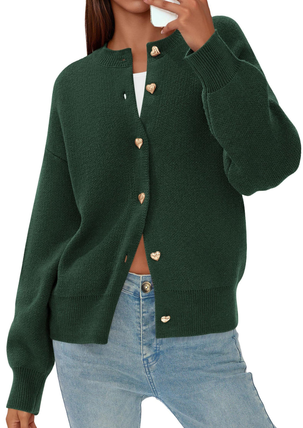 Cardigan Sweaters for Women Trendy Long Sleeve Open Front Button Down Jacket Fall Clothes Winter Coats