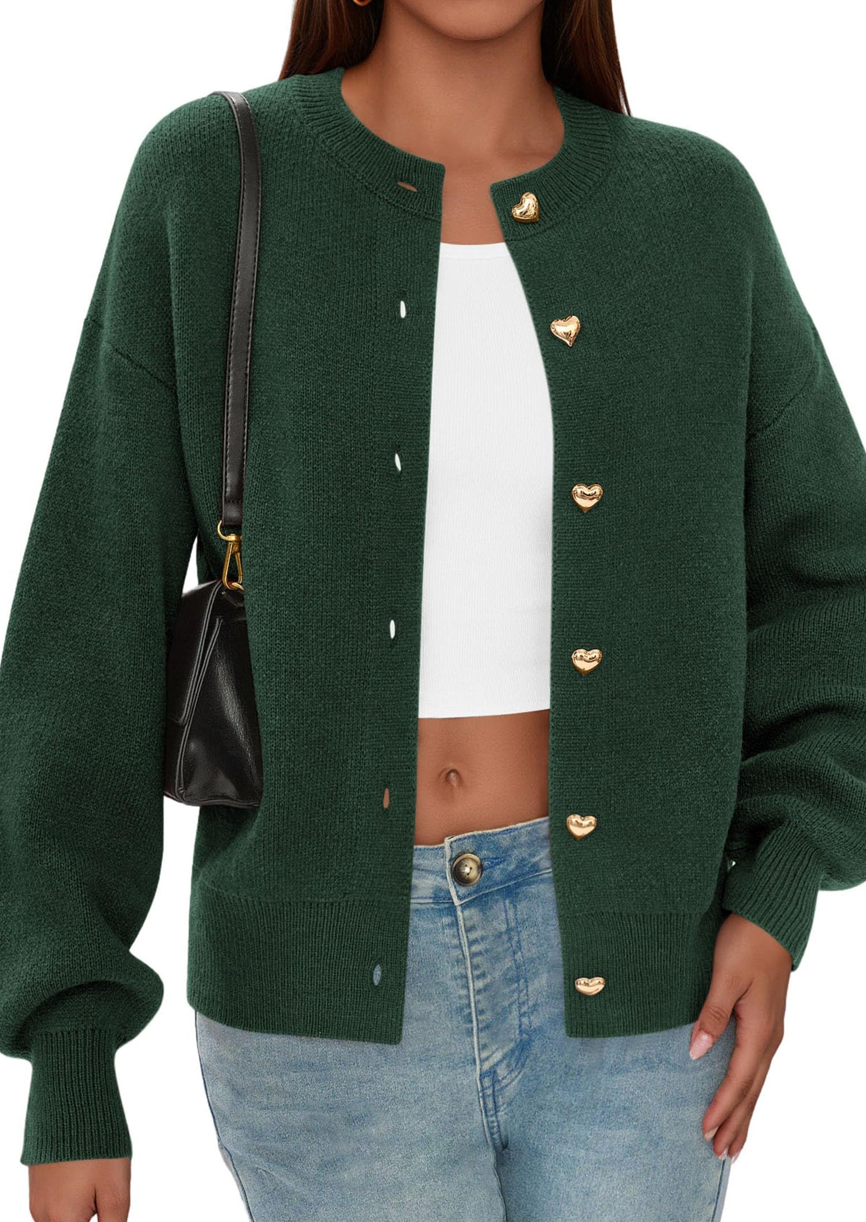 Cardigan Sweaters for Women Trendy Long Sleeve Open Front Button Down Jacket Fall Clothes Winter Coats