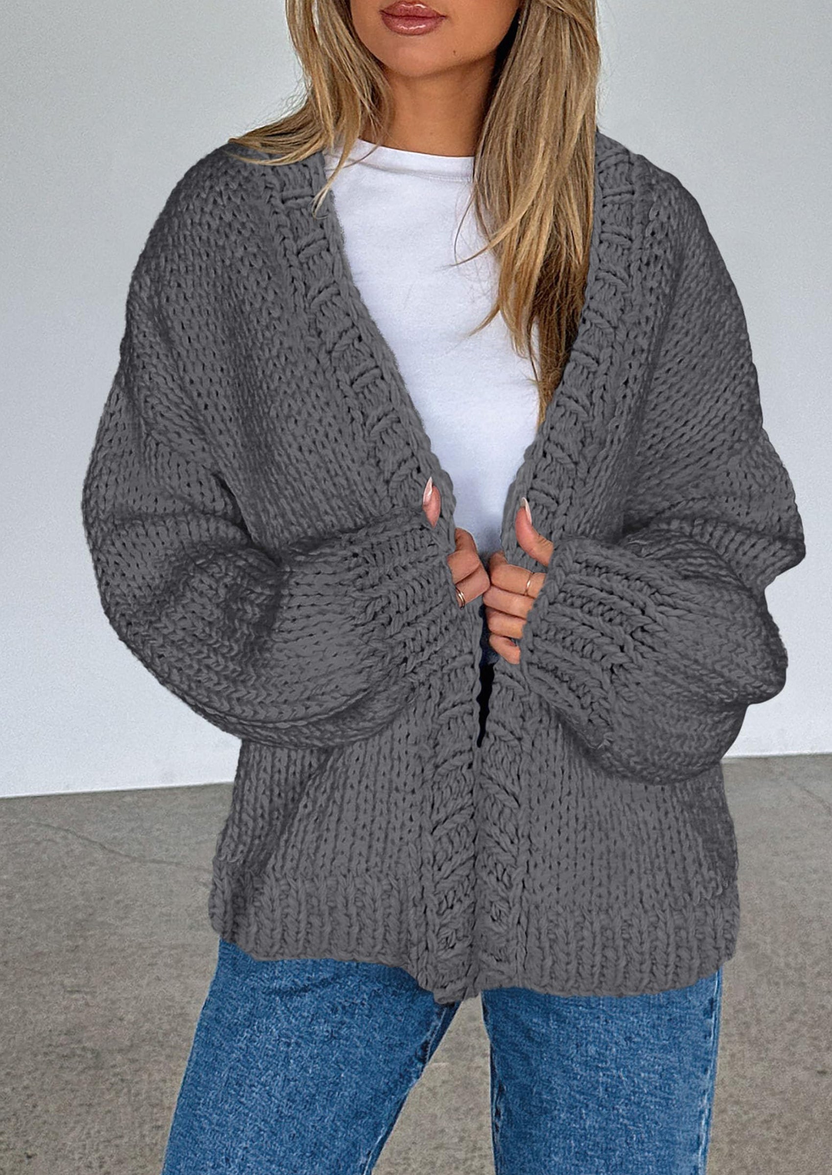 Cardigan Sweaters for Women Trendy Fall Fashion Long Sleeve Chunky Knit Cardigans Winter Clothing Outfits