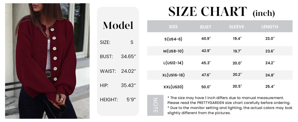 Women's Winter Cardigan Sweaters Trendy Chunky Knit Long Sleeve Button Up Casual Warm Fall Jackets Coats