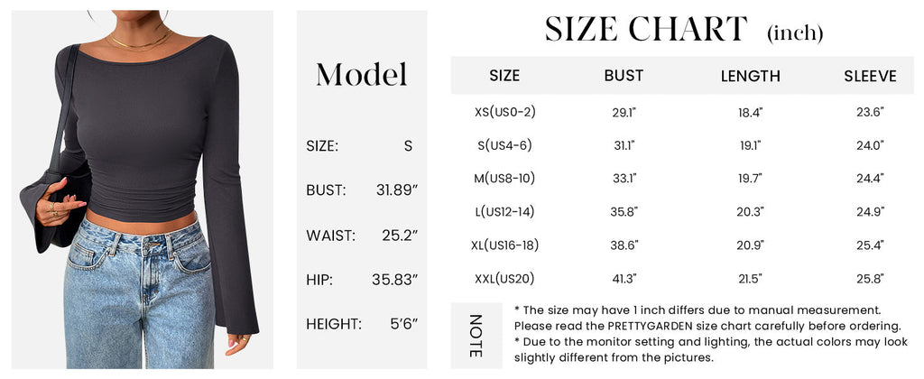 Women's Long Sleeve Shirts Fall Going Out Tops Casual Boat Neck Bell Sleeve Ribbed Ruched Y2K Clothes