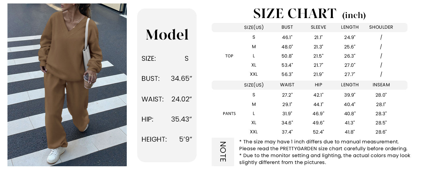 Casual Winter Two Piece Sets for Women V Neck Sweatshirt Loose Wide Leg Pants Tracksuit Knit Fall Outfits