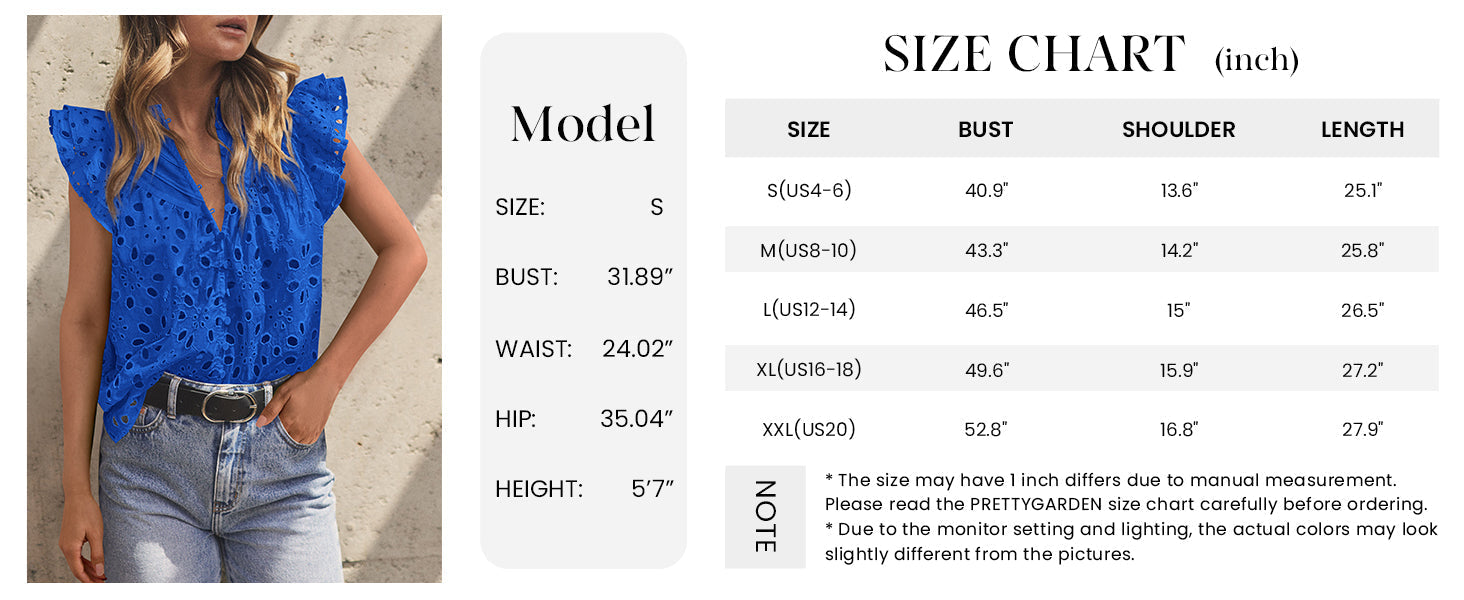 Womens Summer Tops 2025 Dressy Casual Ruffle Cap Sleeve Button V Neck Embroidered Eyelet Blouses Shirts